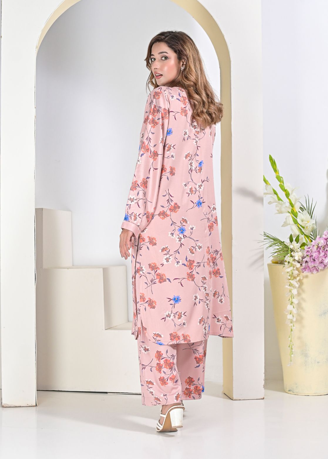 Linen 2pc set- teaPnkFO 79038