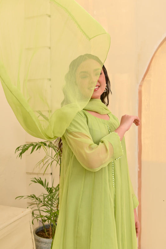 Chiffon kali 3pc suit- pista