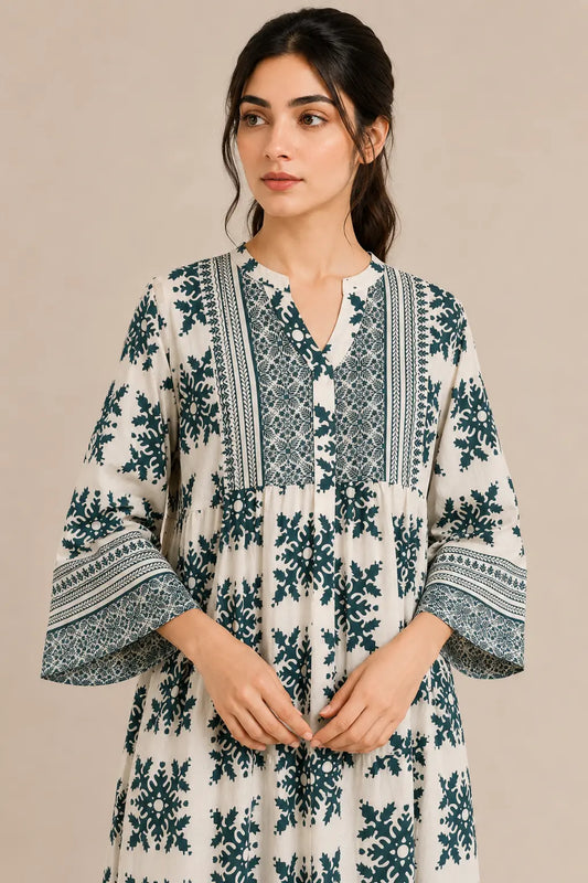 Lawn frock 45528 GreenMosaic