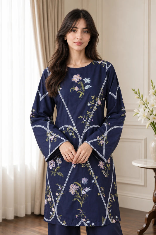 Embroidered 2pc Navy<3- 456285