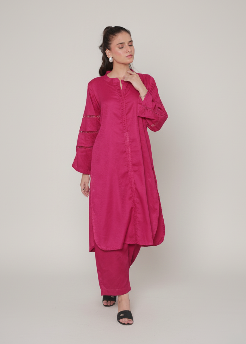 Jacquard solid 2pc -79326 magenta
