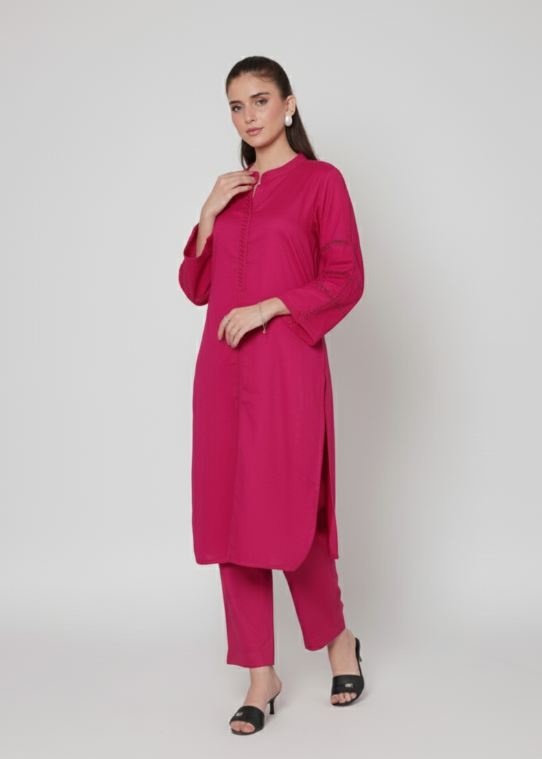 Jacquard solid 2pc -79326 magenta