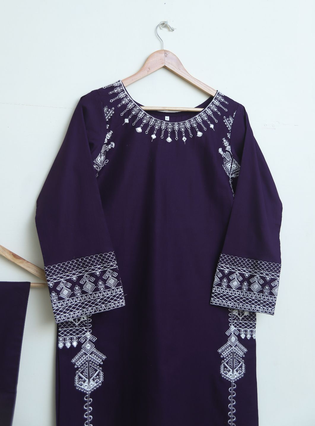 cotton Emb 2pc purple 1945