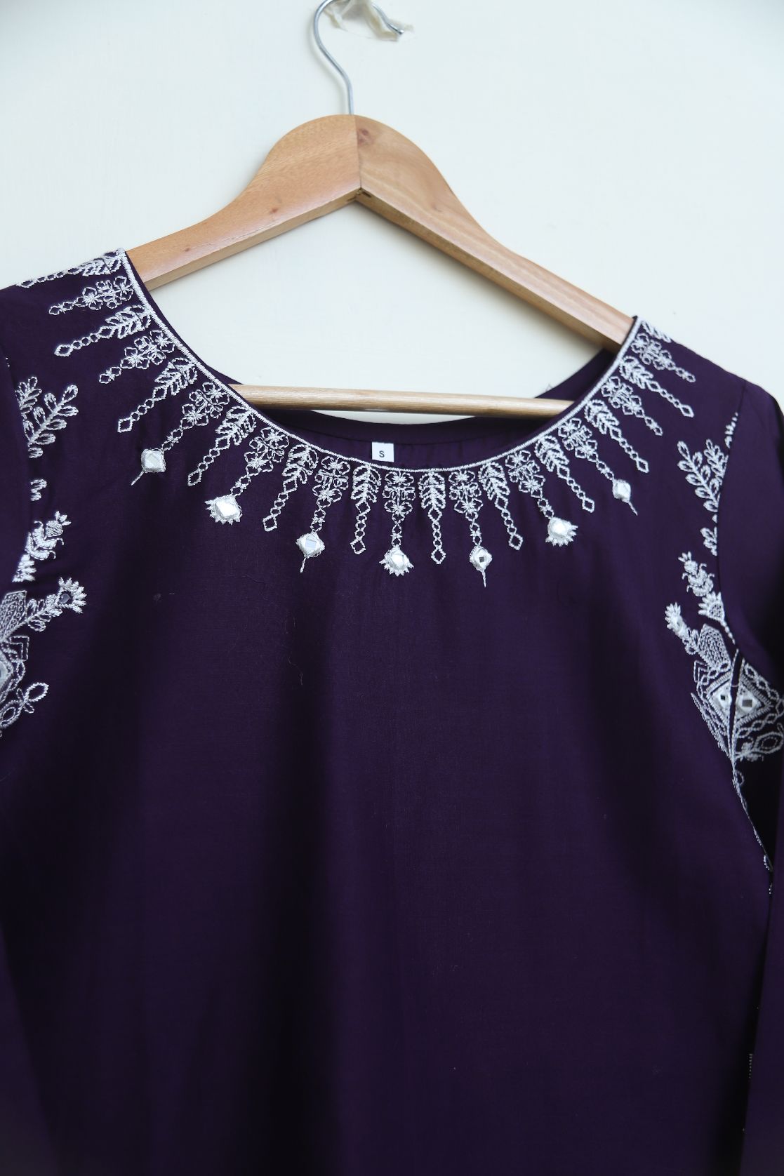 cotton Emb 2pc purple 1945