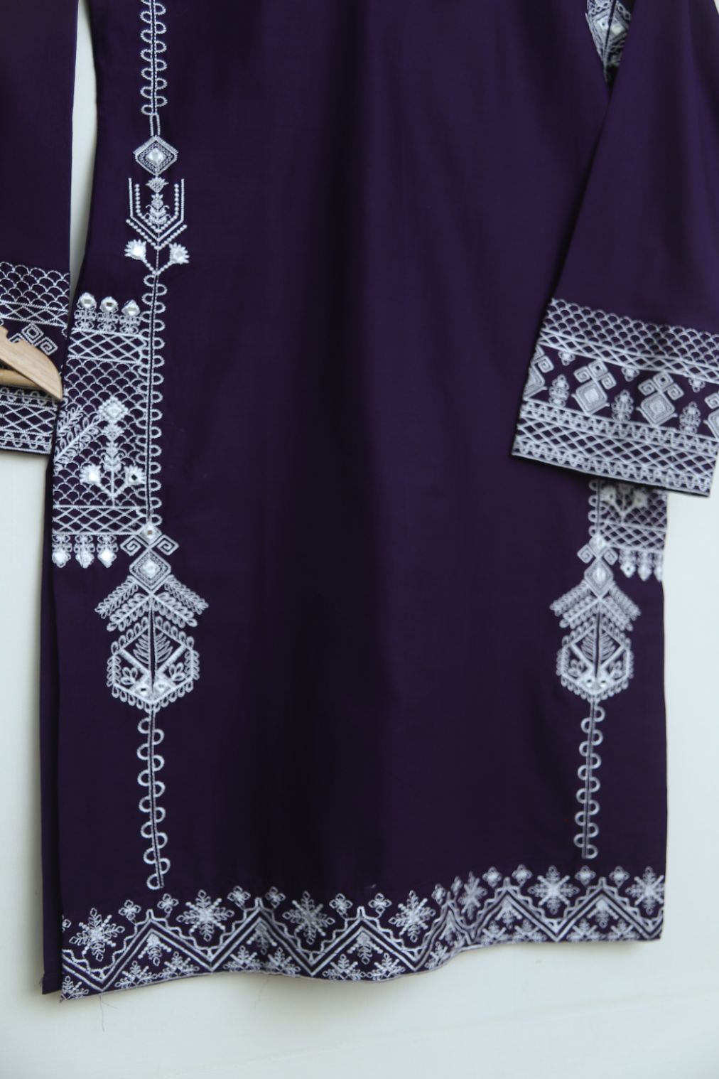 cotton Emb 2pc purple 1945