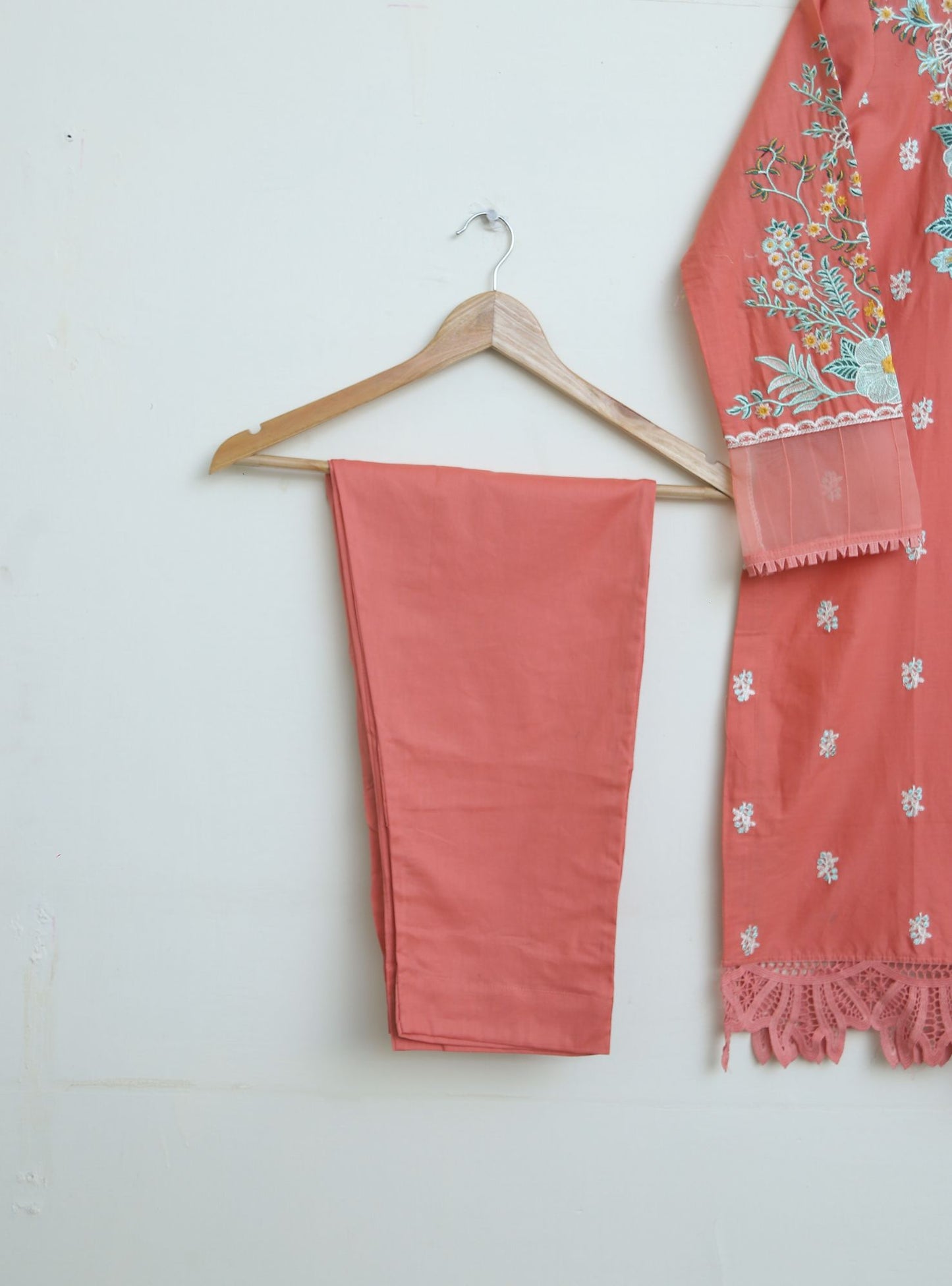cotton Emb 2pc pink 1947