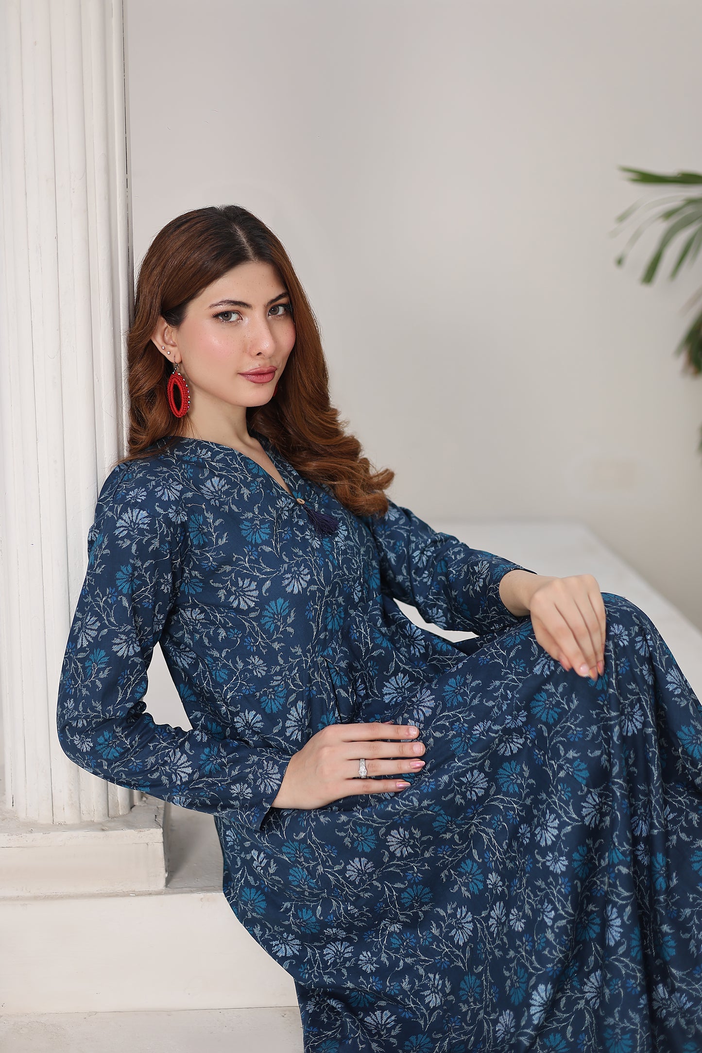Lawn frock 85520 Teal Vine