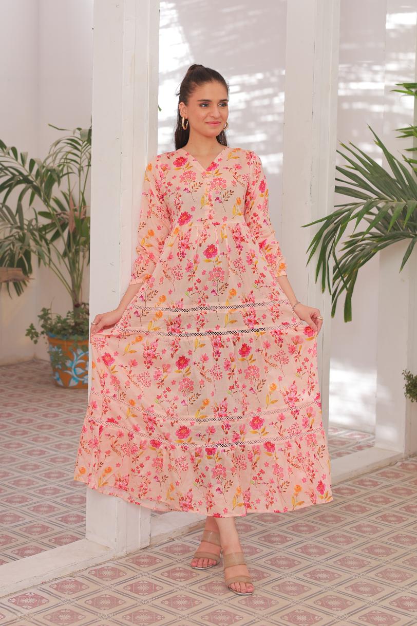 lawn frock 79737 Peach Ember