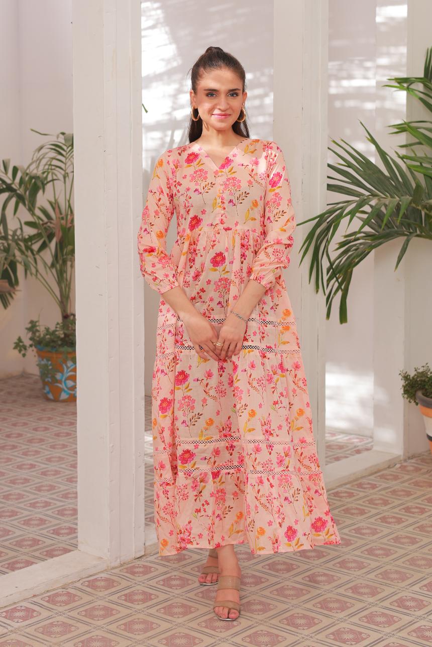 lawn frock 79737 Peach Ember