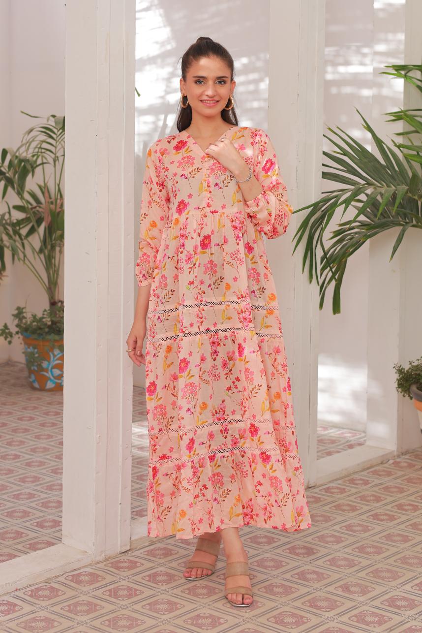 lawn frock 79737 Peach Ember