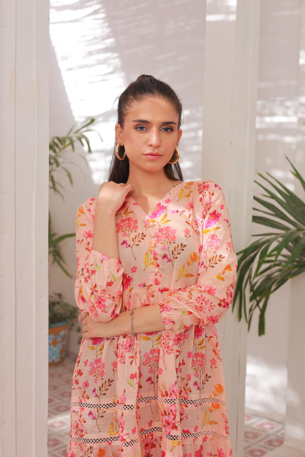 lawn frock 79737 Peach Ember