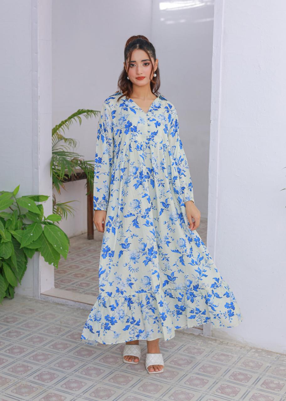 cambric frock 81024 Sapphire Mist
