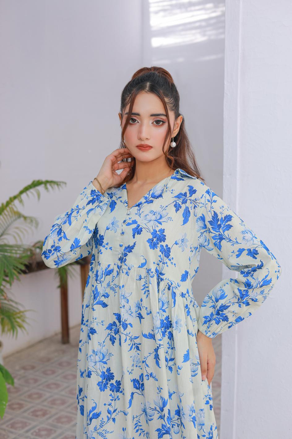 cambric frock 81024 Sapphire Mist