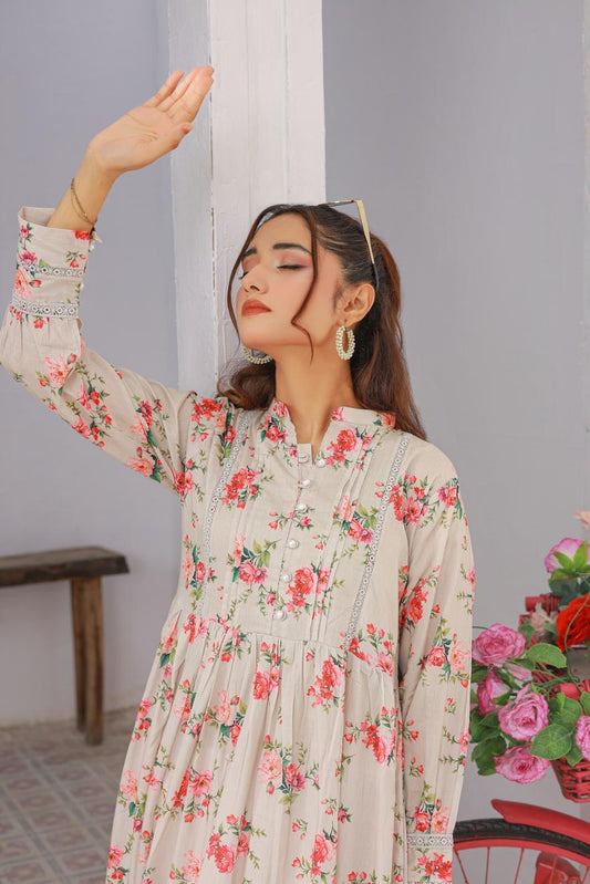 Lawn frock 81027 Beige Whisper