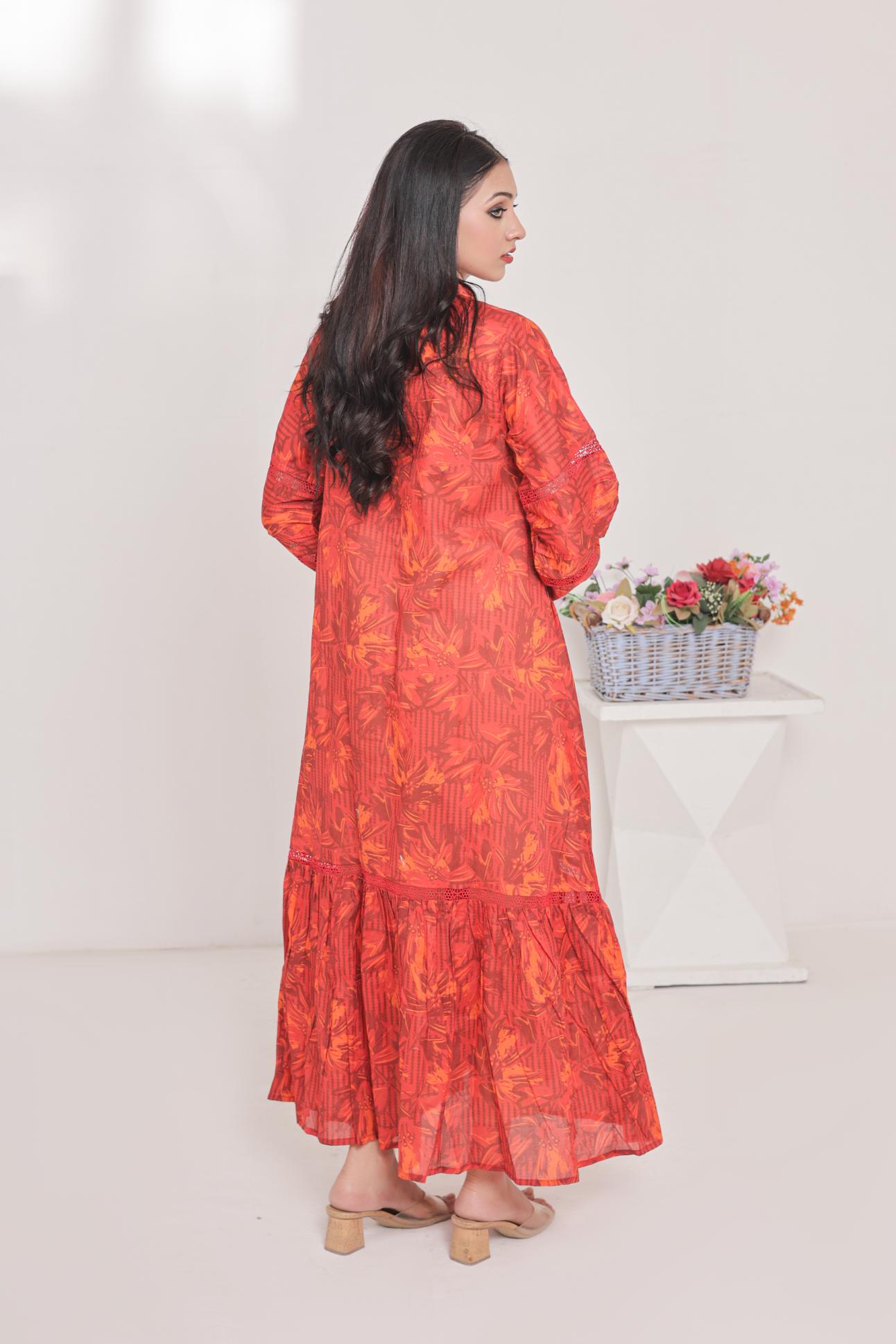 lawn frock 79733 reddishOrange