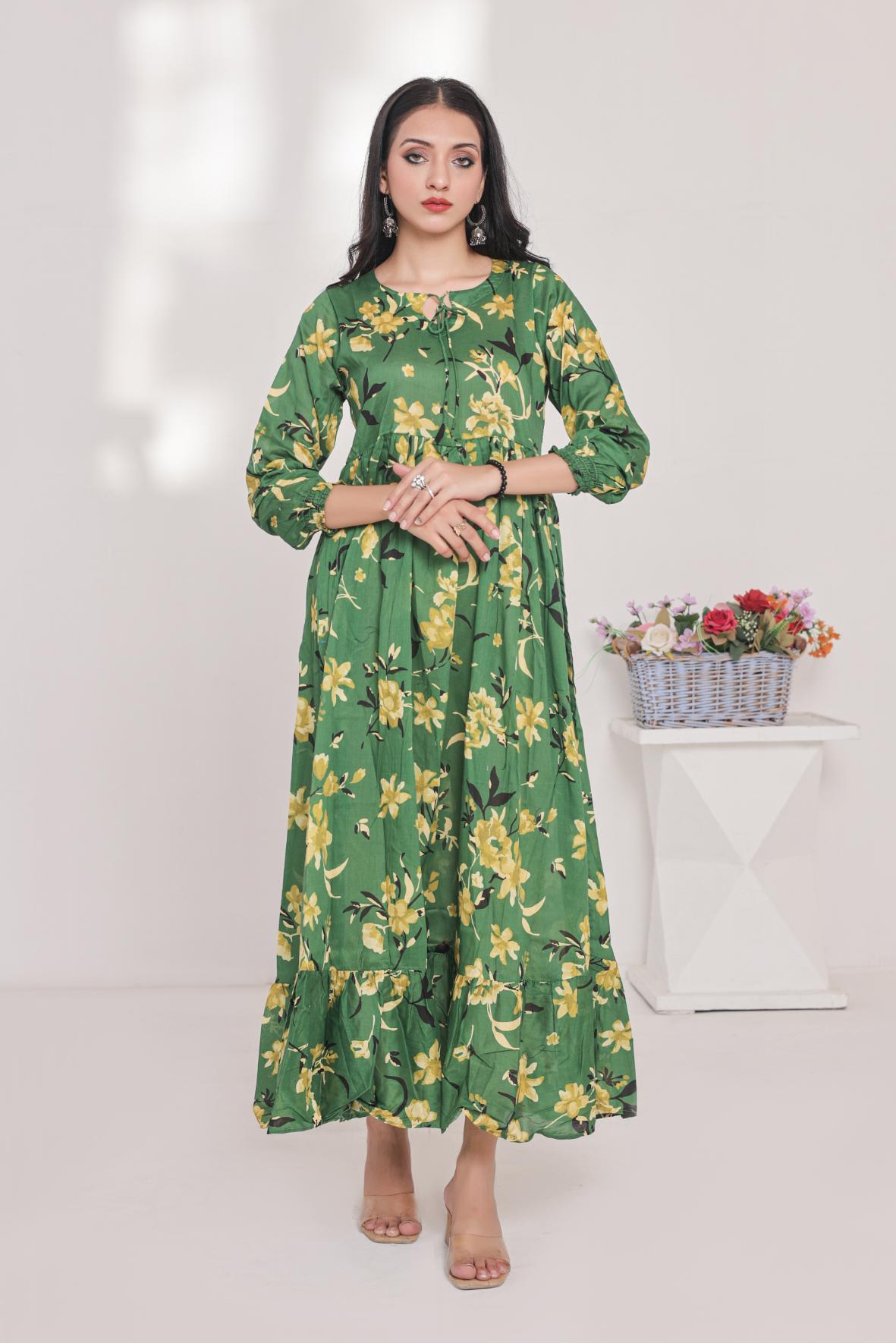 lawn frock 79727 lemonGreen