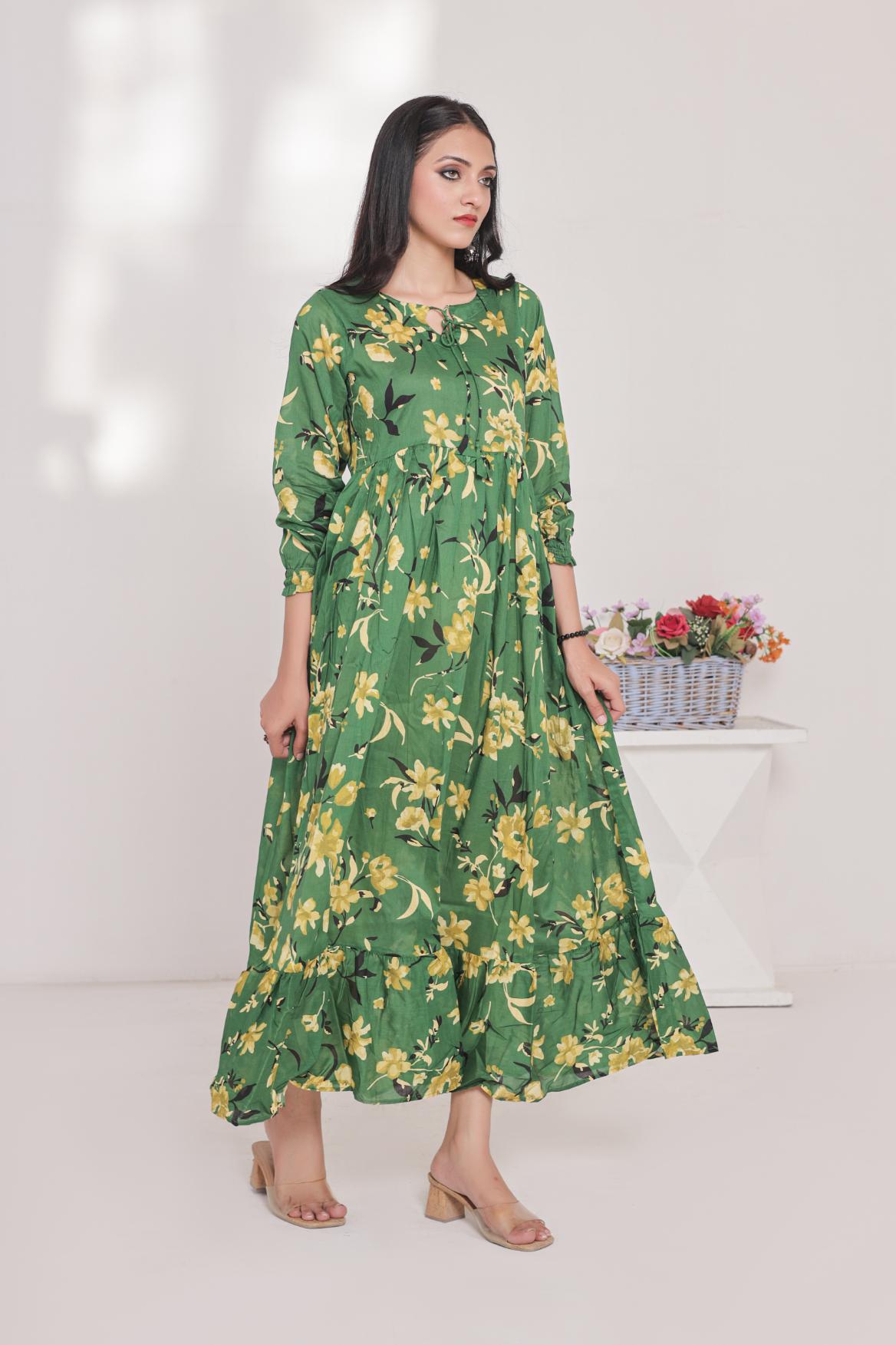lawn frock 79727 lemonGreen