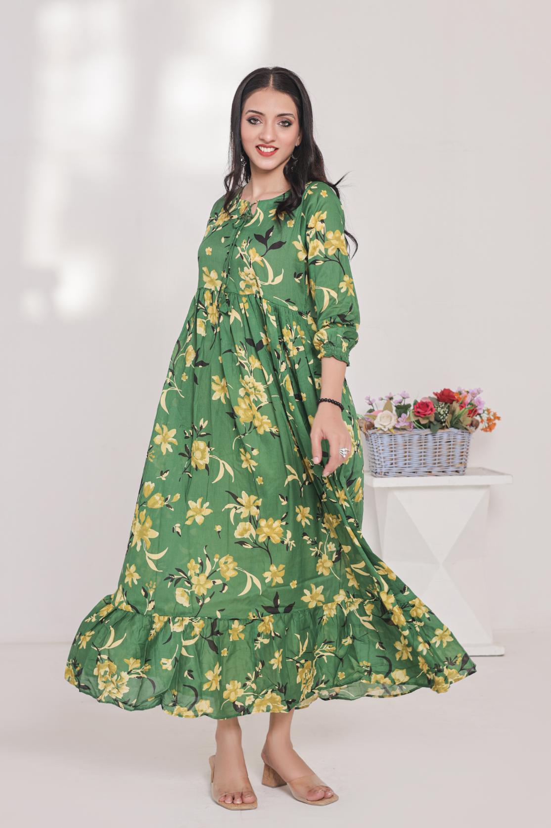 lawn frock 79727 lemonGreen