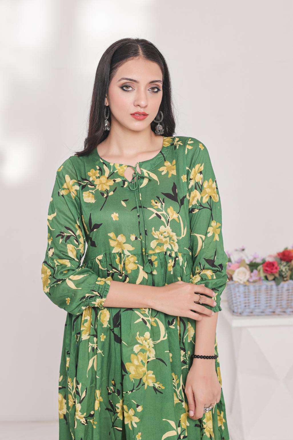lawn frock 79727 lemonGreen