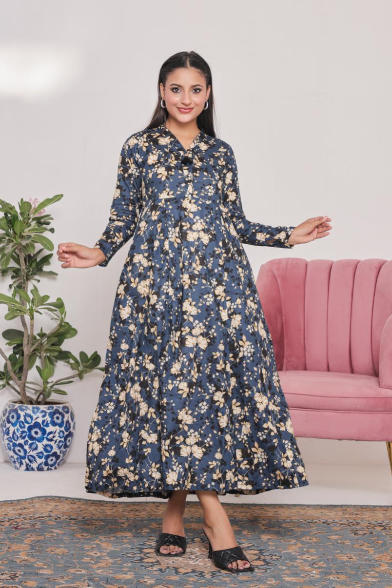lawn frock 79732 BlueKali