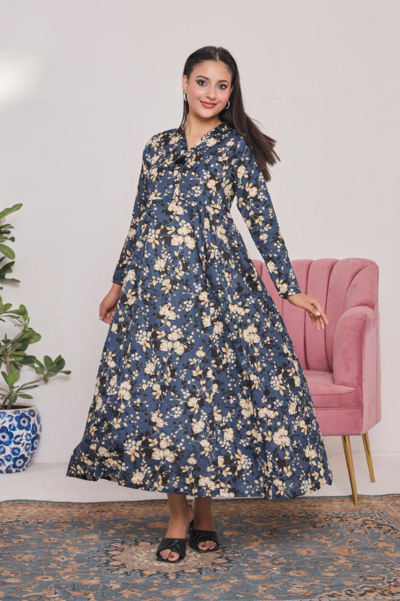 lawn frock 79732 BlueKali