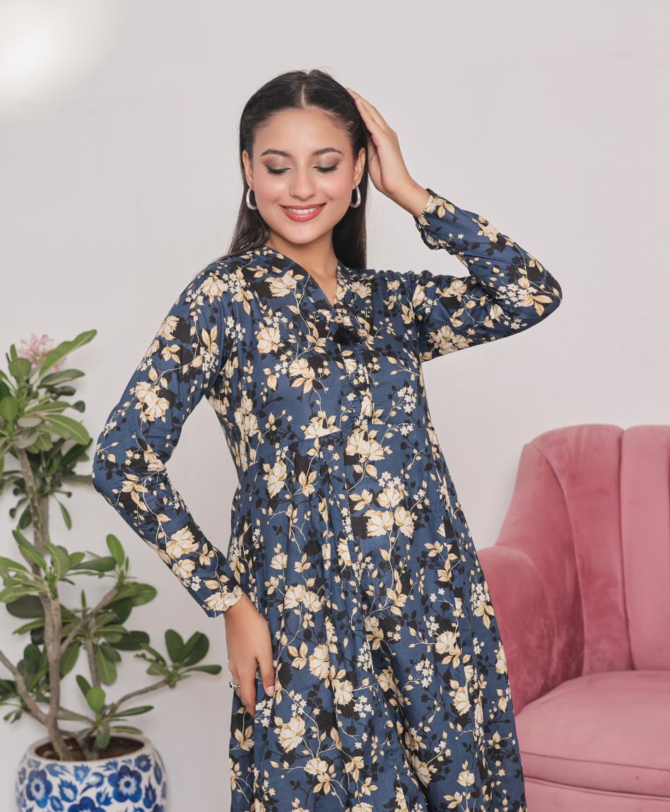 lawn frock 79732 BlueKali