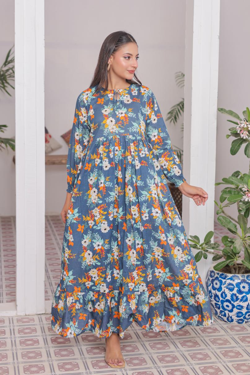 lawn frock 79731 botanicBlue – Kapraymart