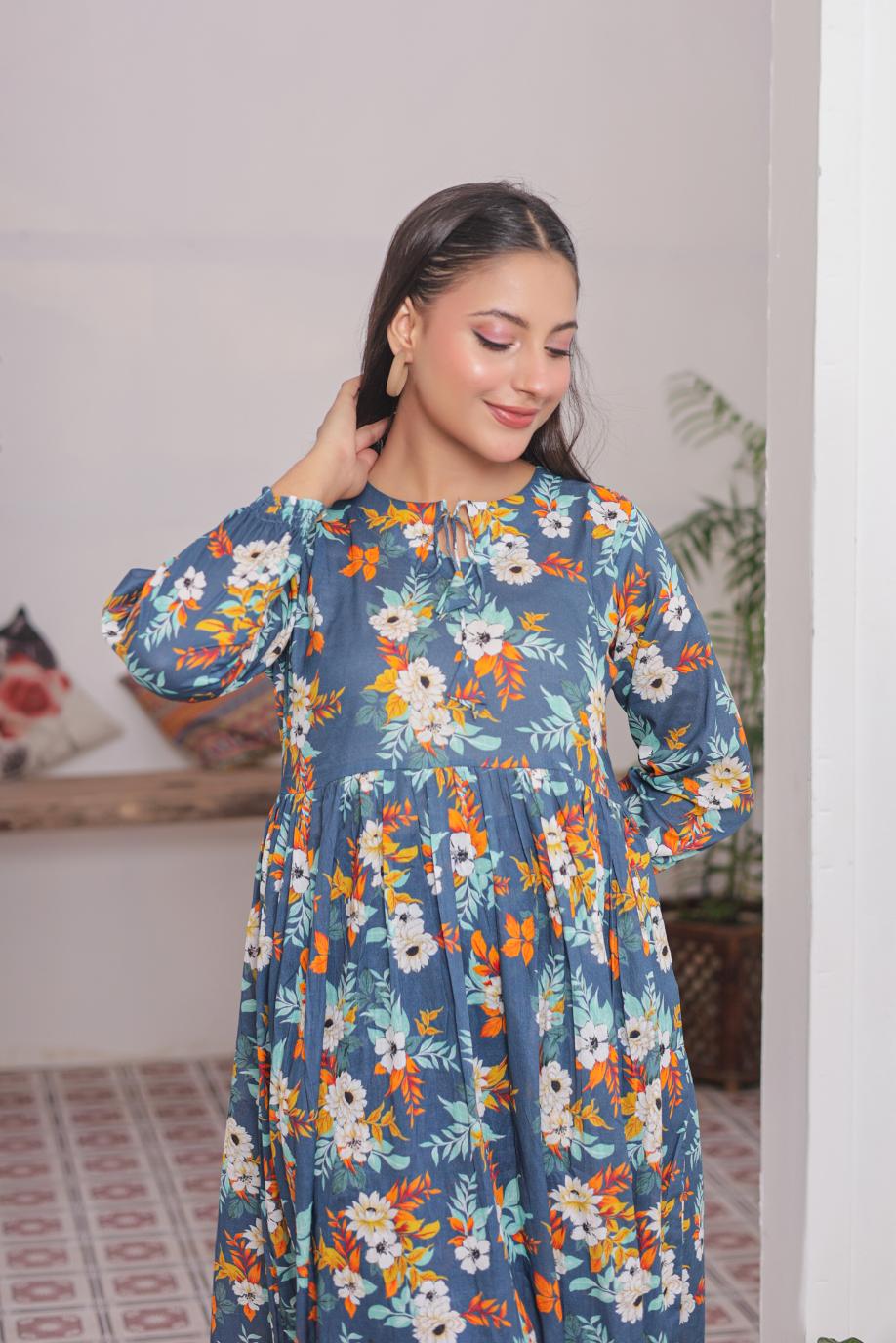 lawn frock 79731 botanicBlue