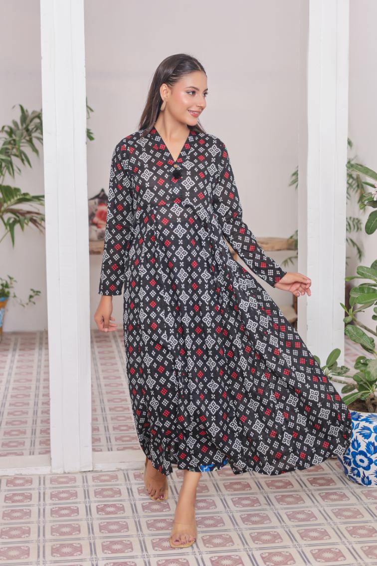 lawn frock 79729 chunriBlack