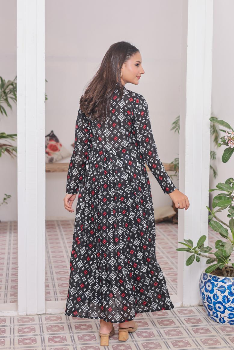 lawn frock 79729 chunriBlack