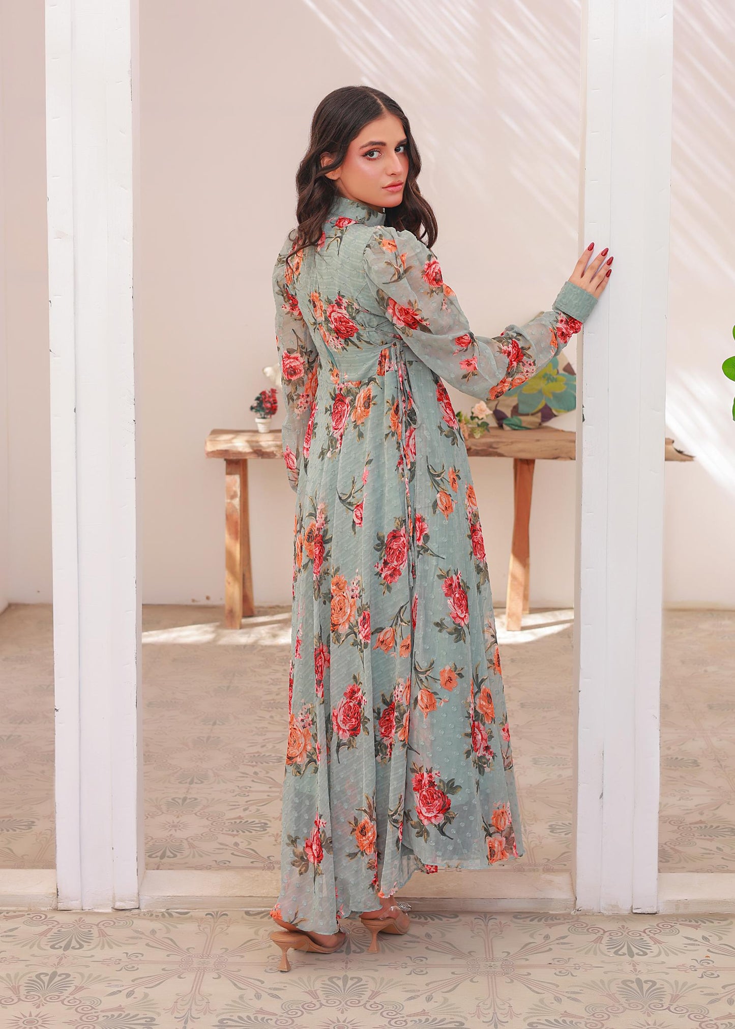 Chiffon maxi grey 10310