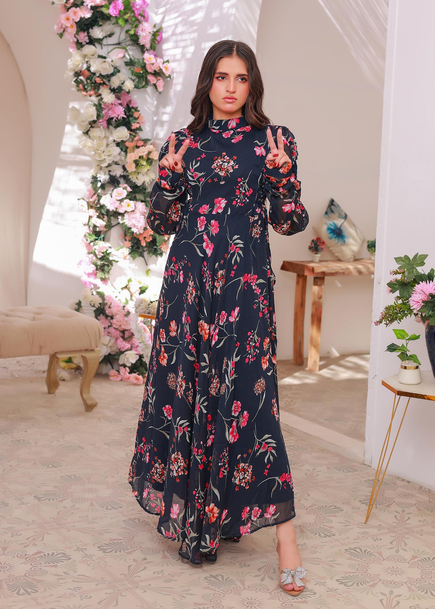Chiffon maxi navyblue 10315