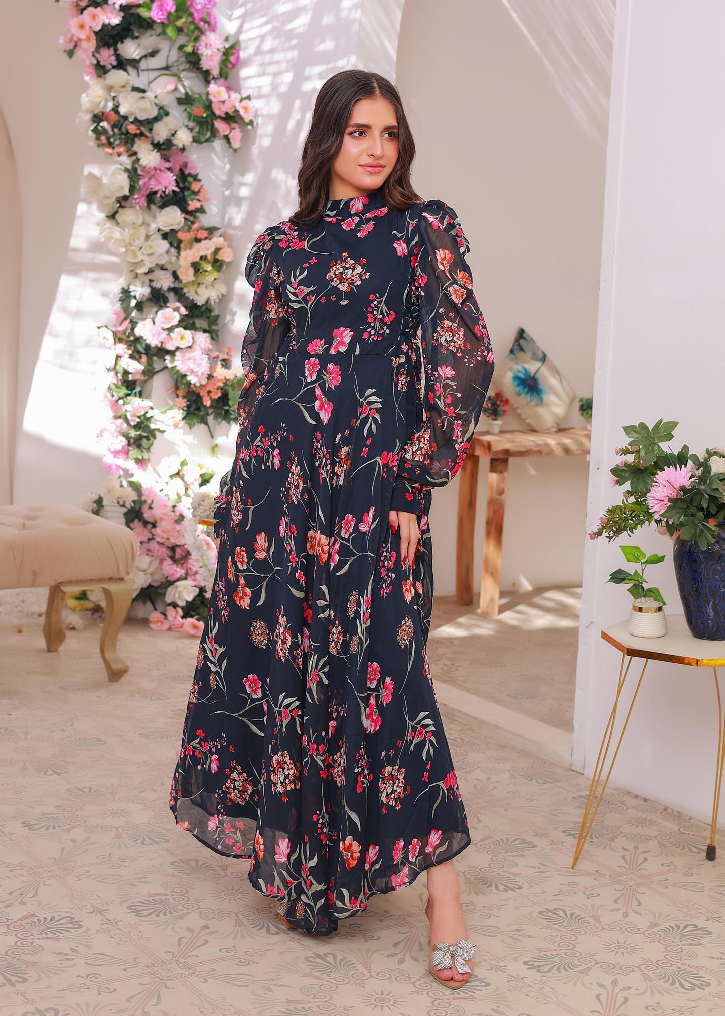 Chiffon maxi navyblue 10315