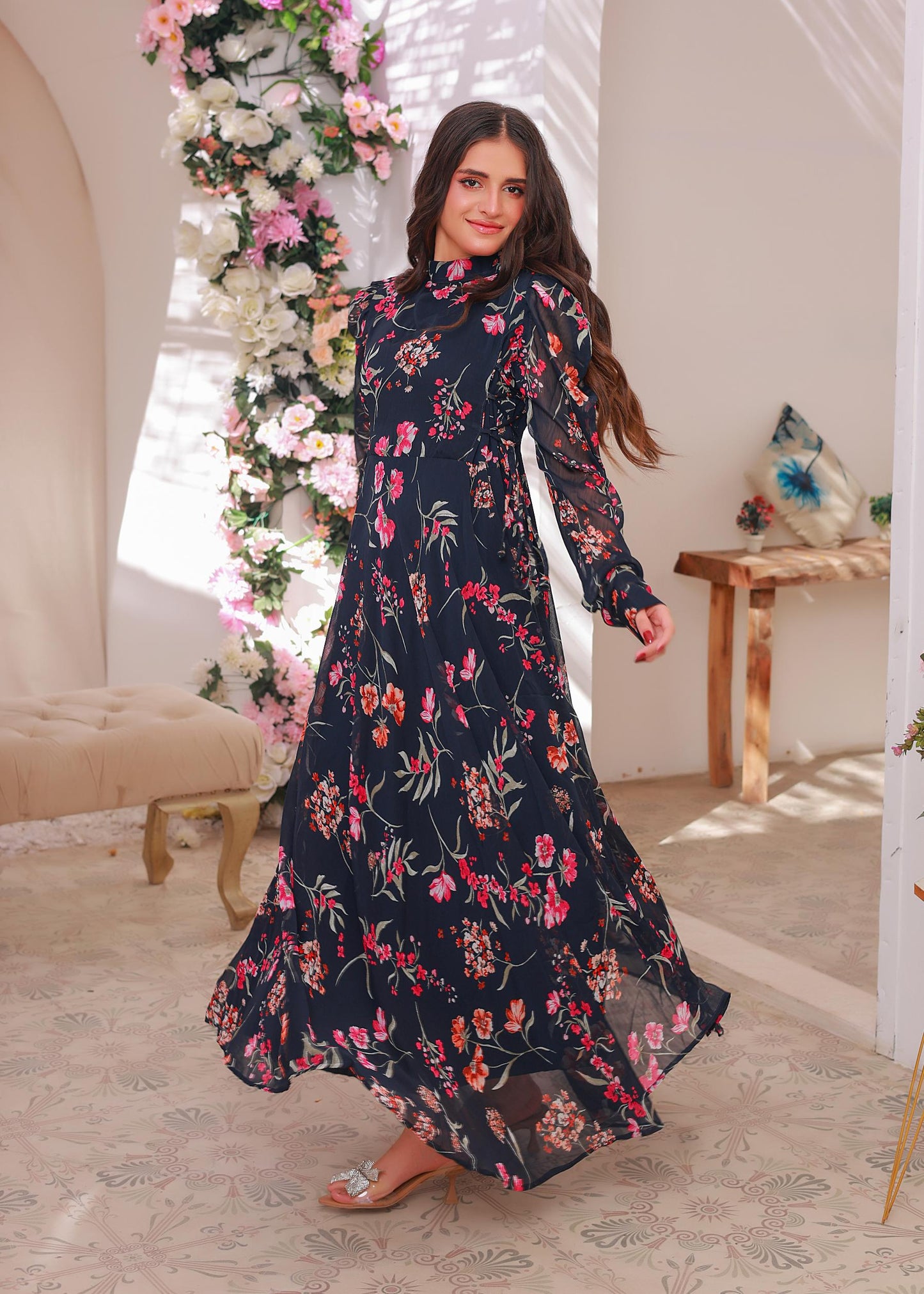 Chiffon maxi navyblue 10315