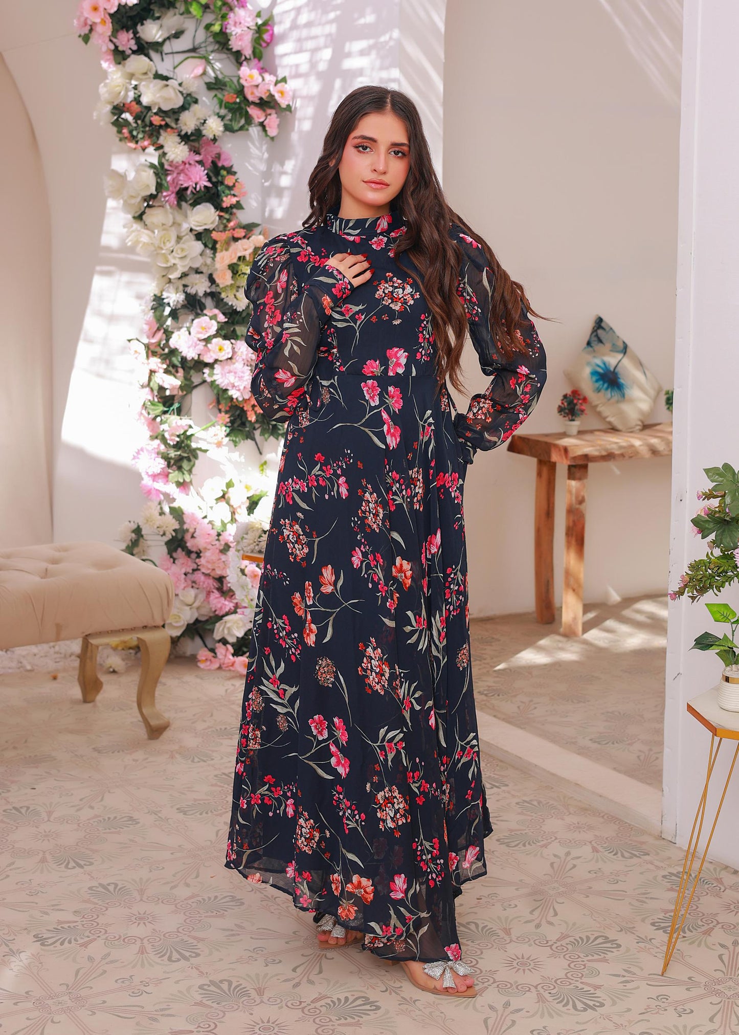 Chiffon maxi navyblue 10315
