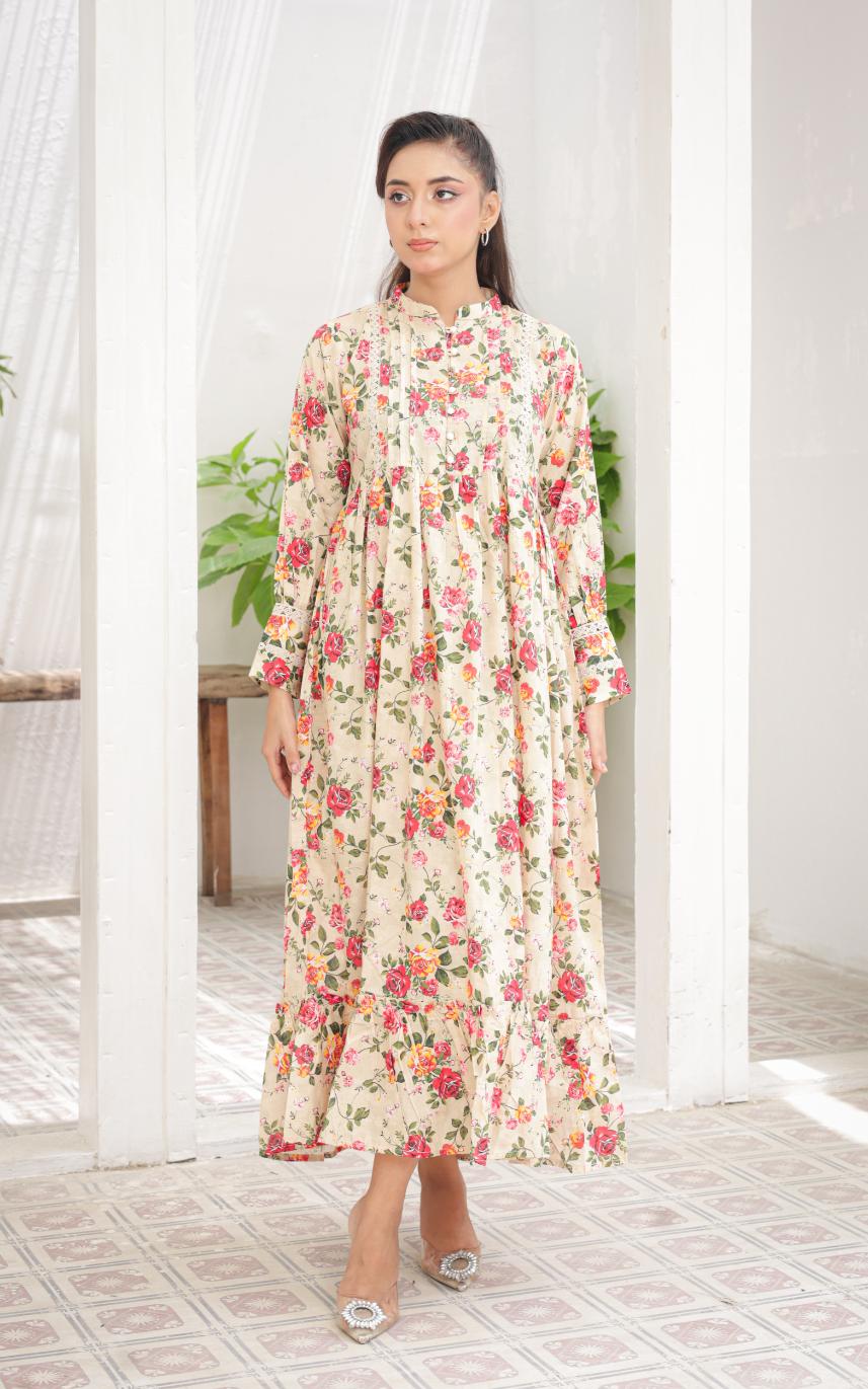 Linen frock 79753 Urban Olive
