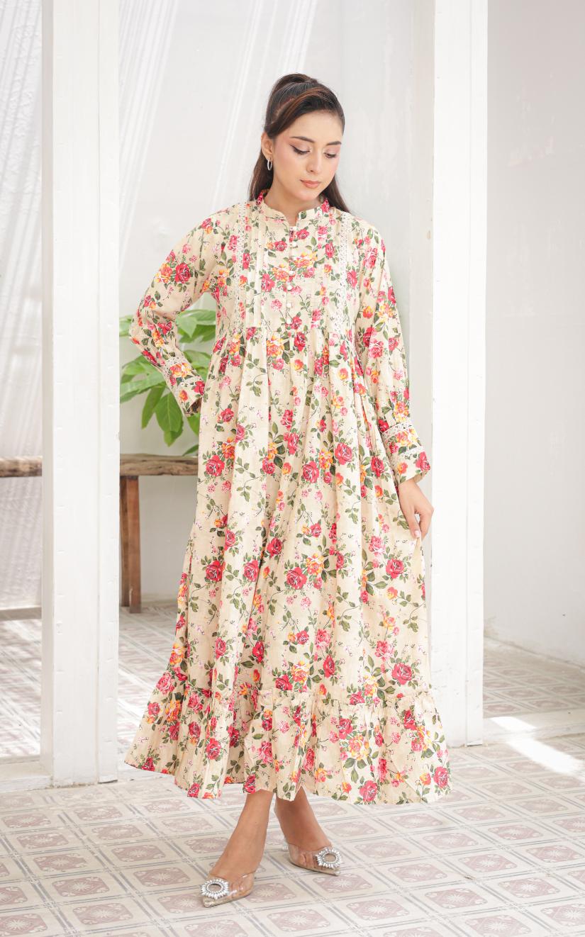 Linen frock 79753 Urban Olive