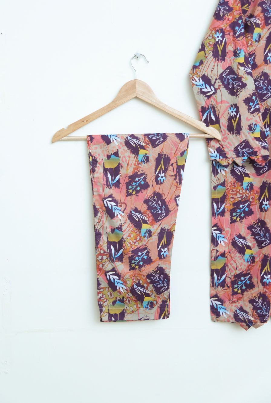 Lawn 2pc set- purpleSkin 78636