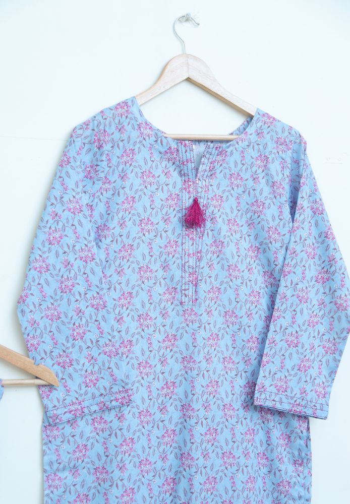 Lawn 2pc set- skyPink 78651