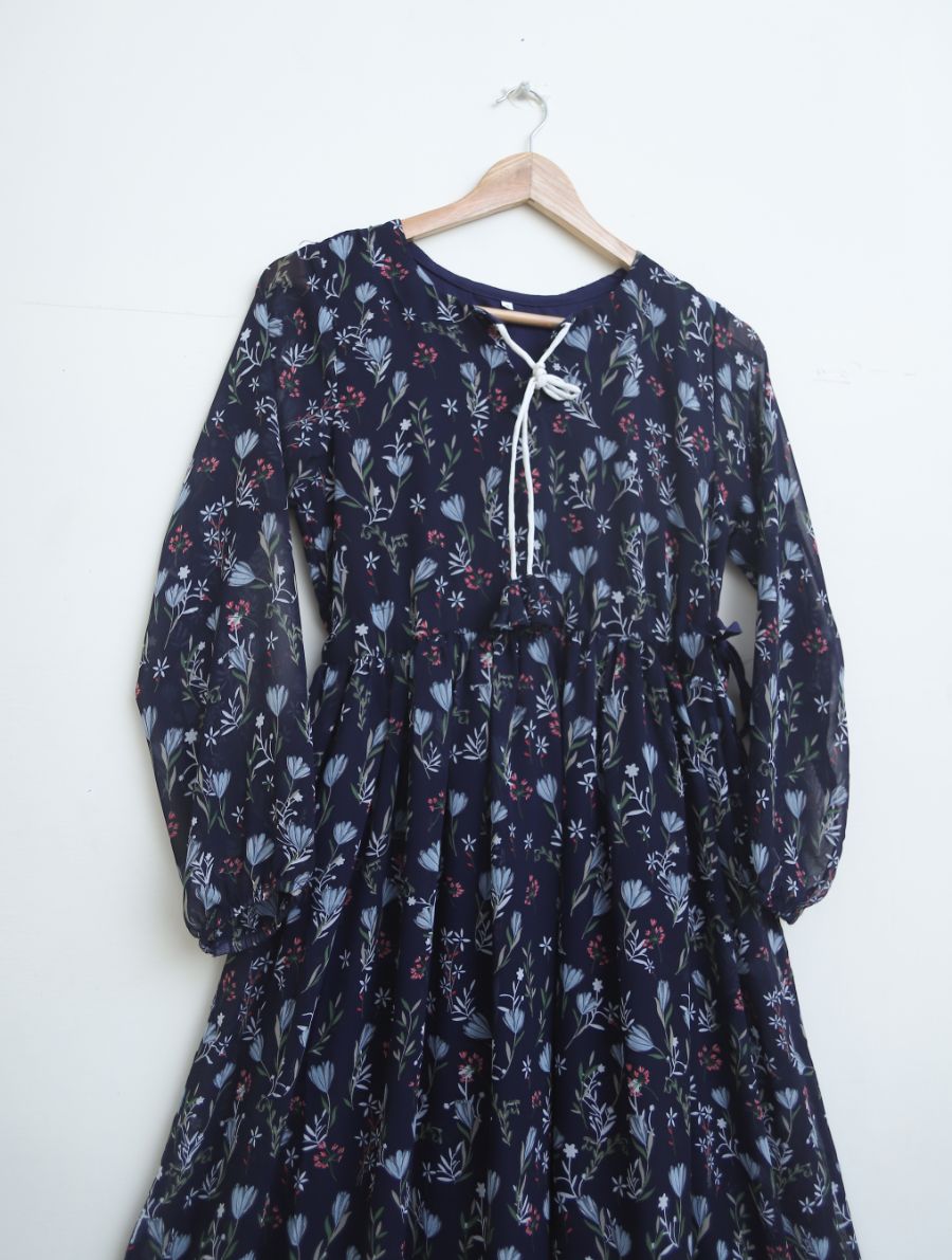 chiffon maxi 98702 navymotif