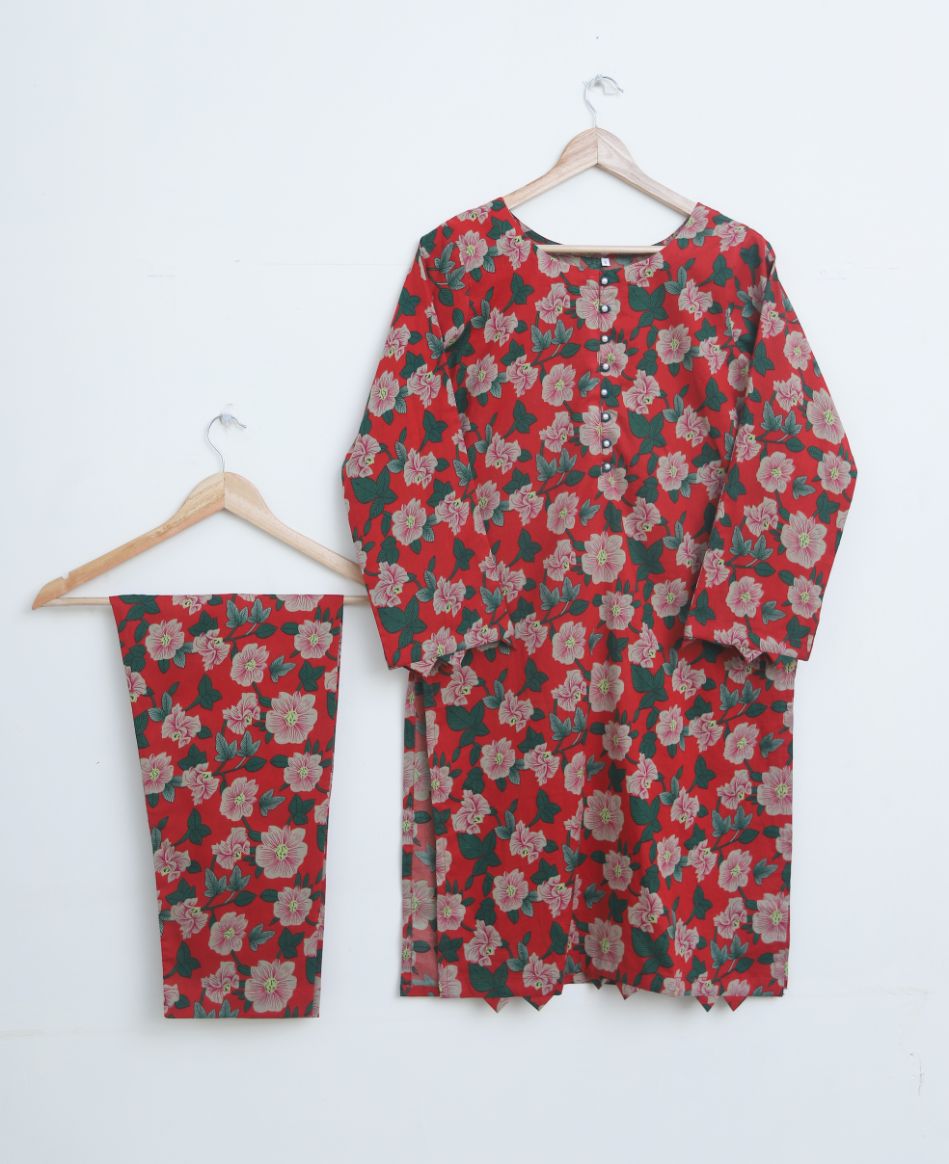 Lawn 2pc set- RedFlGreen