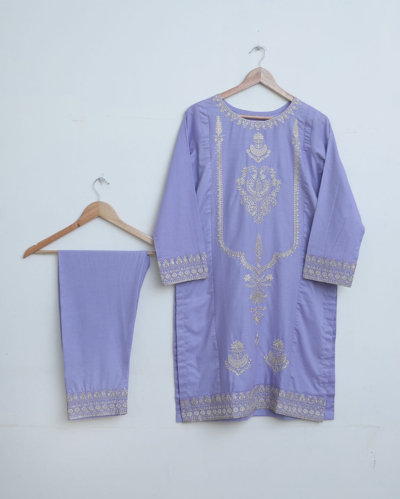 Cotton Emb 2pc lylac 1930