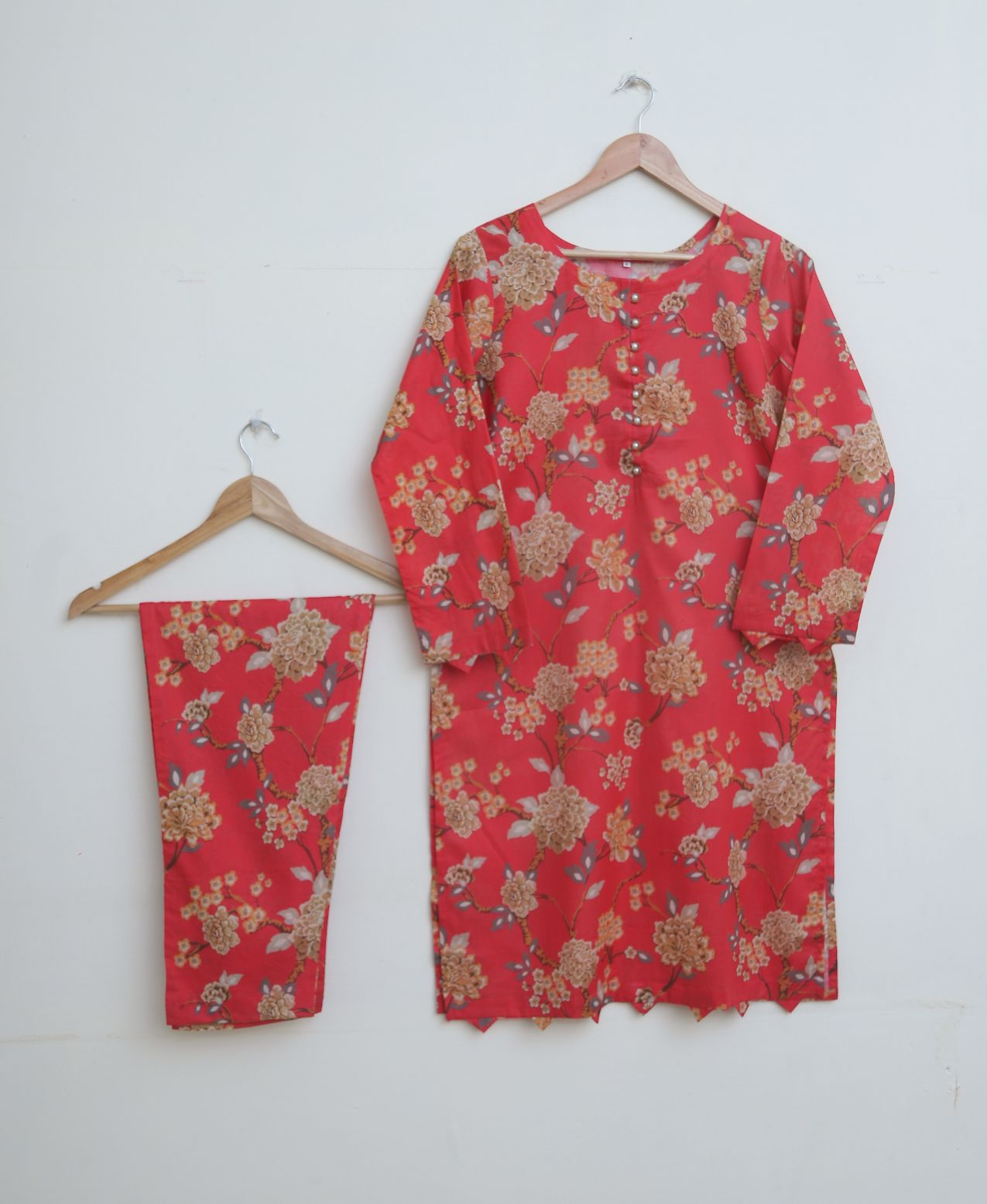 Lawn 2pc set- Red5621