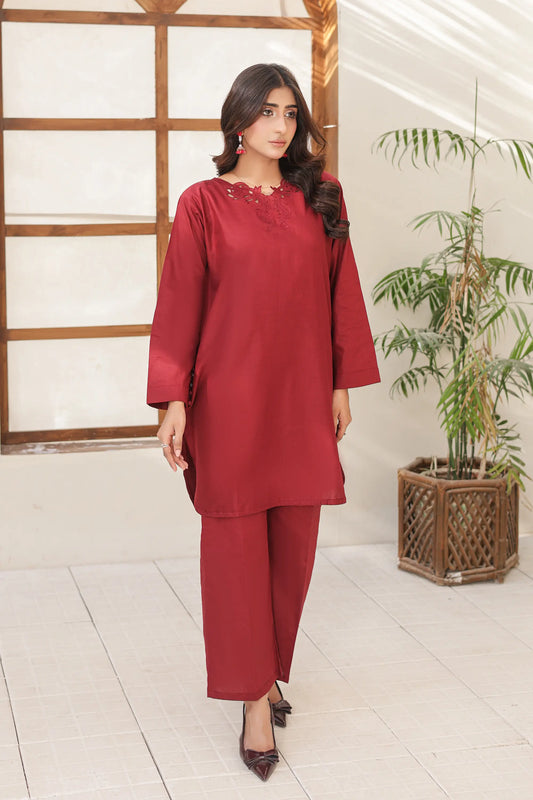 cotton 2pc 74949 Deep Crimson