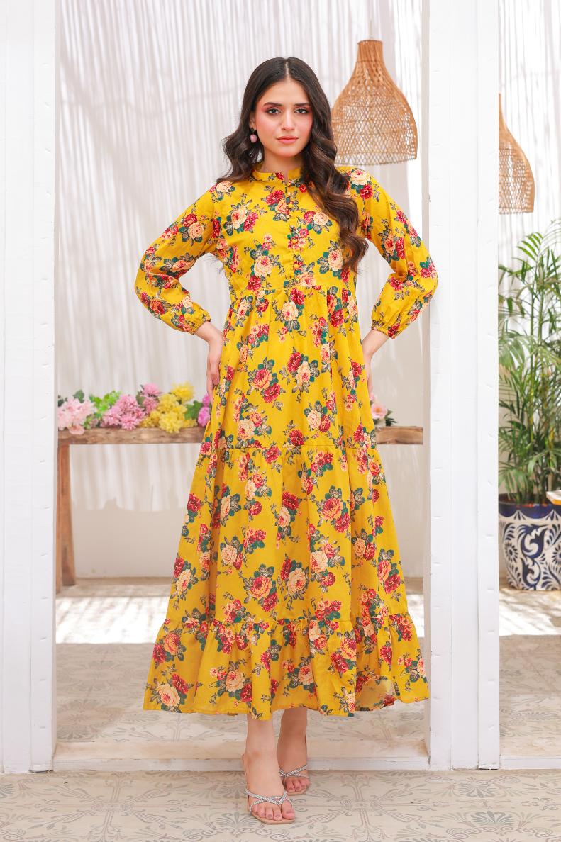 lawn frock 79710 mustardGr Kapraymart lawn frock 79710 mustardGr Kapraymart
