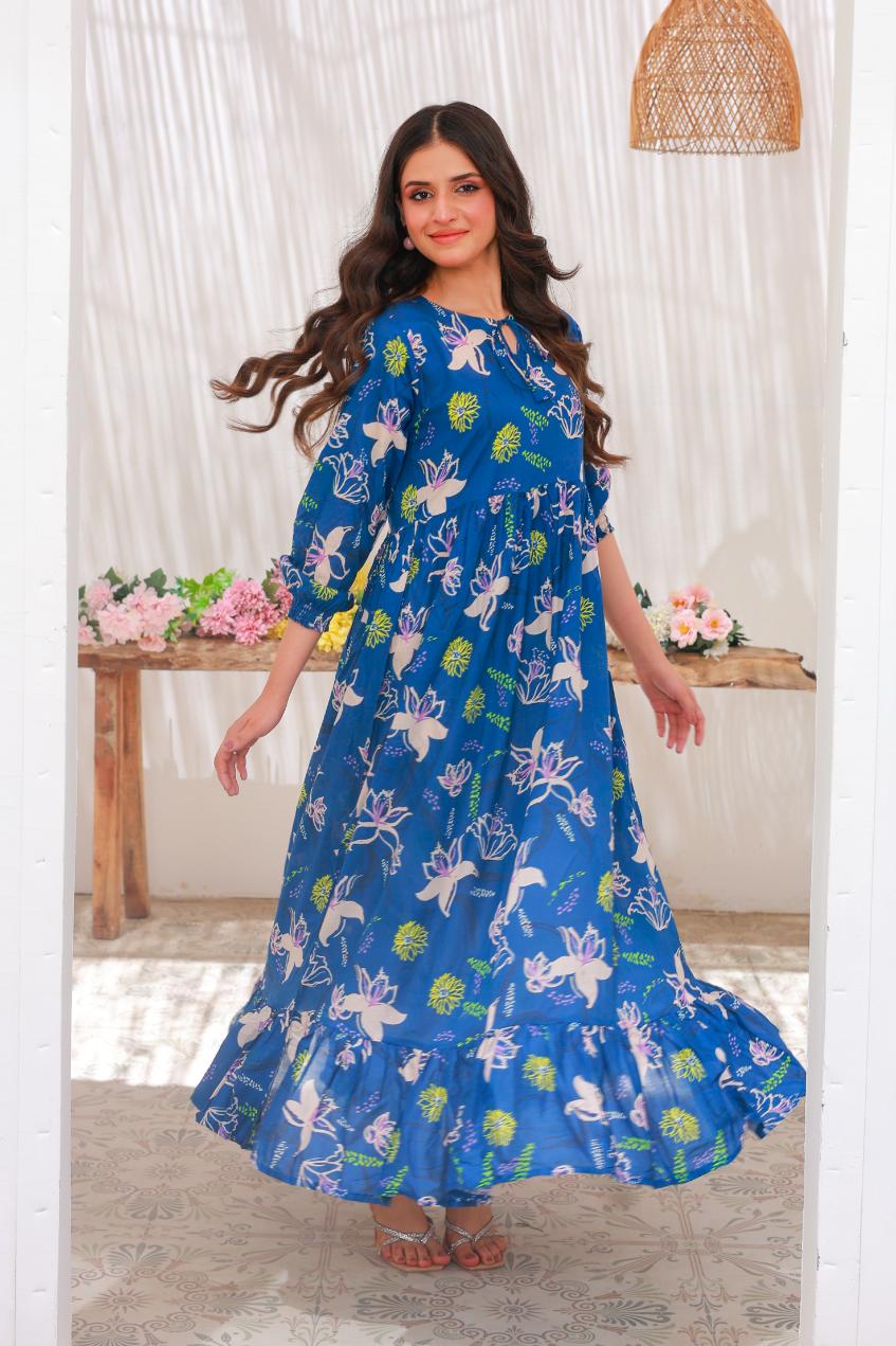 lawn frock 79714 royalblue