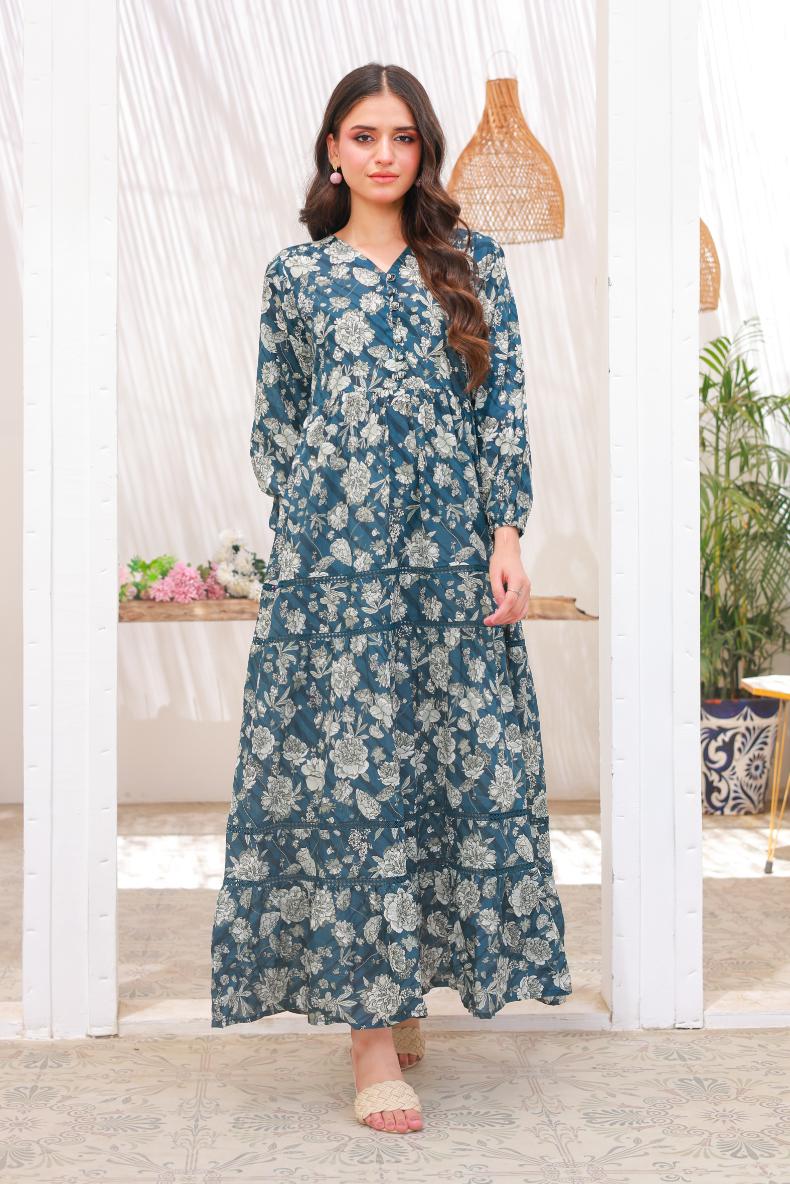 Linen frock 79716 NavyLace