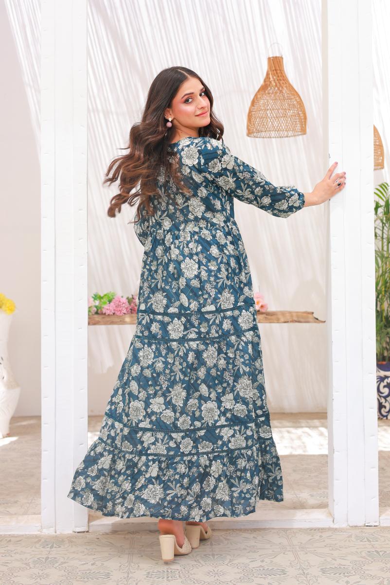 Linen frock 79716 NavyLace