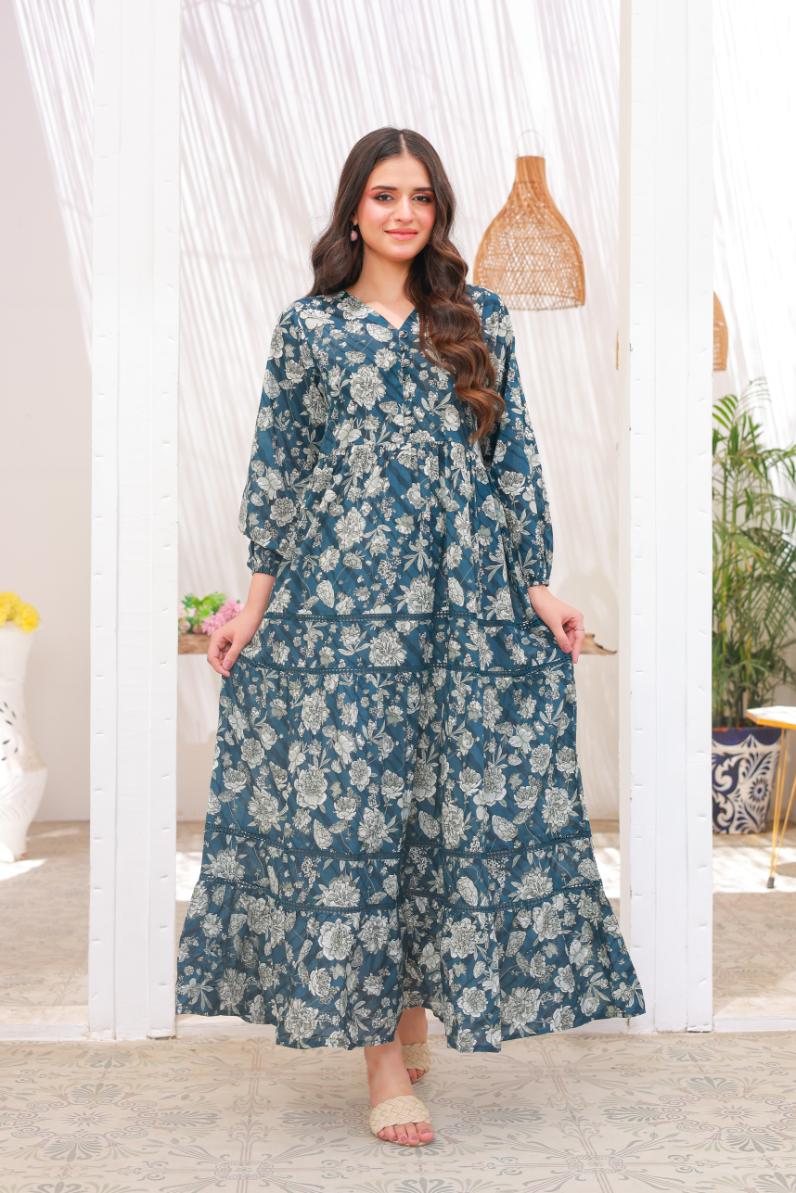 Linen frock 79716 NavyLace