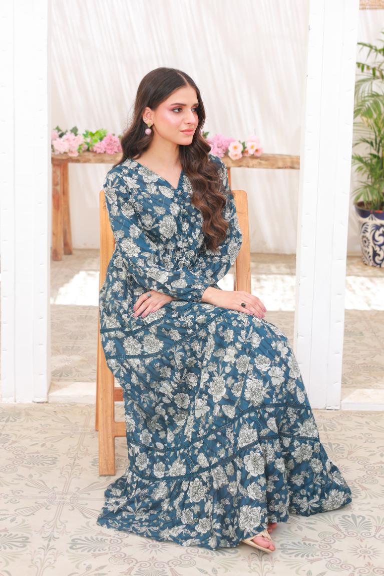 Linen frock 79716 NavyLace